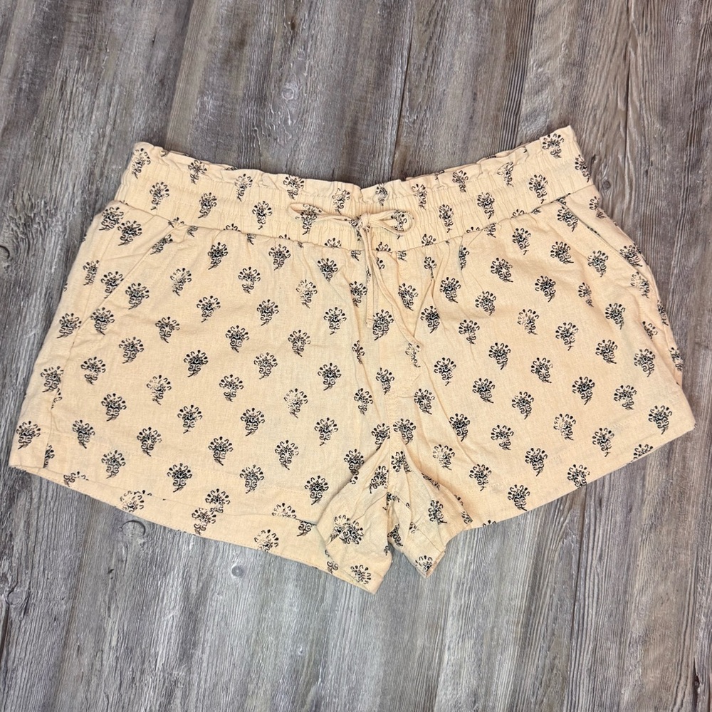 A New Day Women’s Linen High Rise Beige Shorts Drawstring Flowy Plus Size XXL